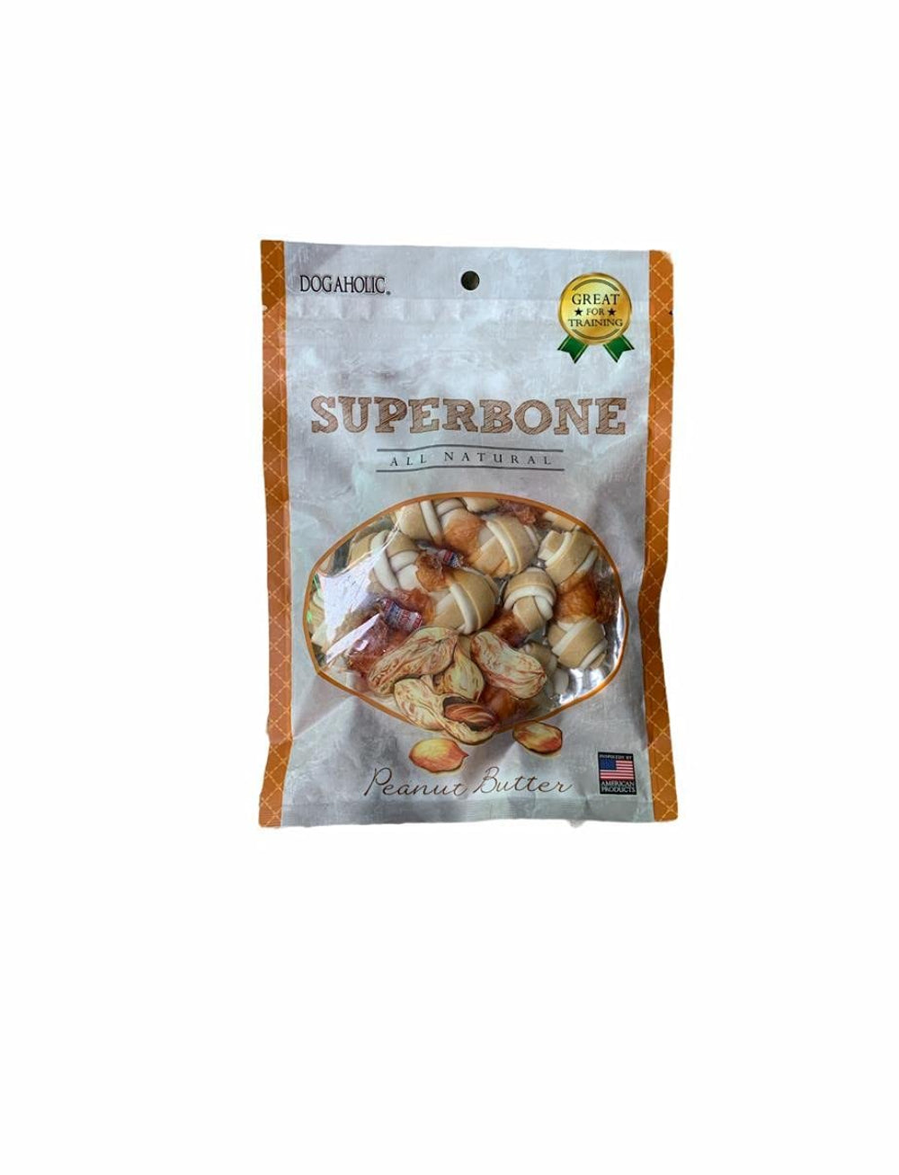 Dogaholic Superbone Chicken Knotted Bone 9 in 1 Dog Treat for Dogs It's 100% Natural & Safe (Peanut Butter)