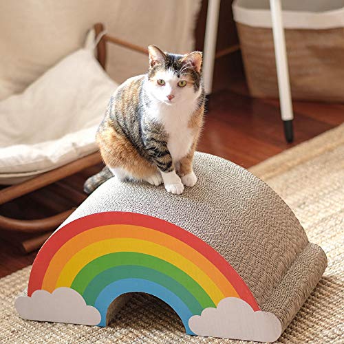 Cat Scratching Rainbow | Cardboard Cat Scratcher | 47L x 47W x 18.7H |