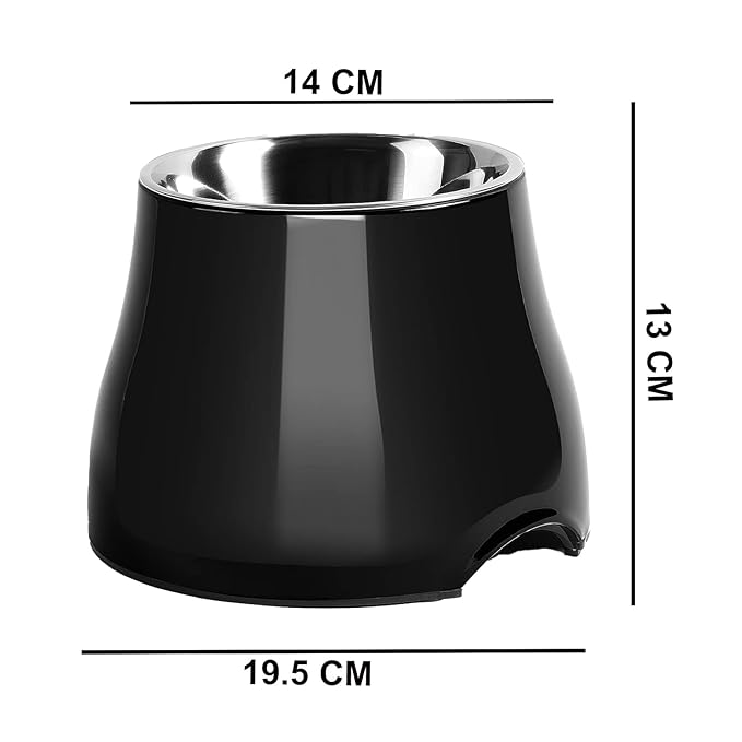 Melamine & Stainless Steel Elevated Bowl with Anti-Skid Base - Medium 520ml