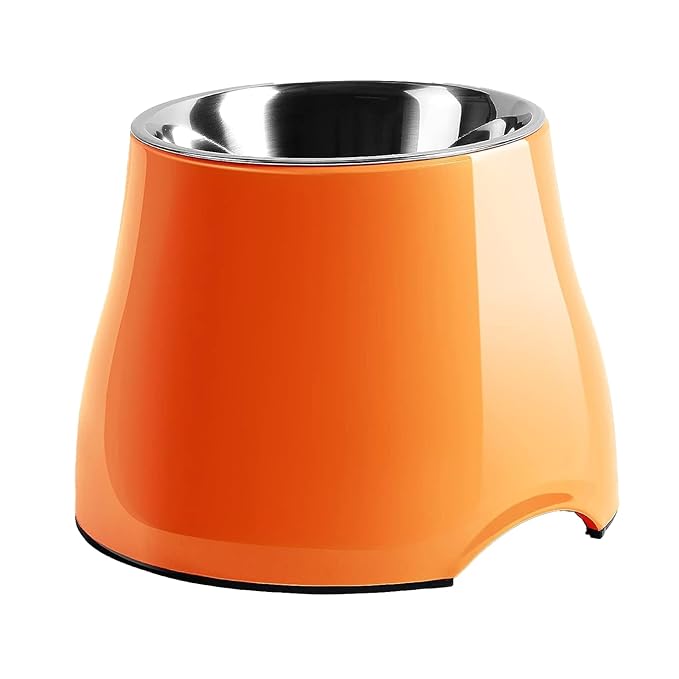 Melamine & Stainless Steel Elevated Bowl with Anti-Skid Base - Medium 520ml