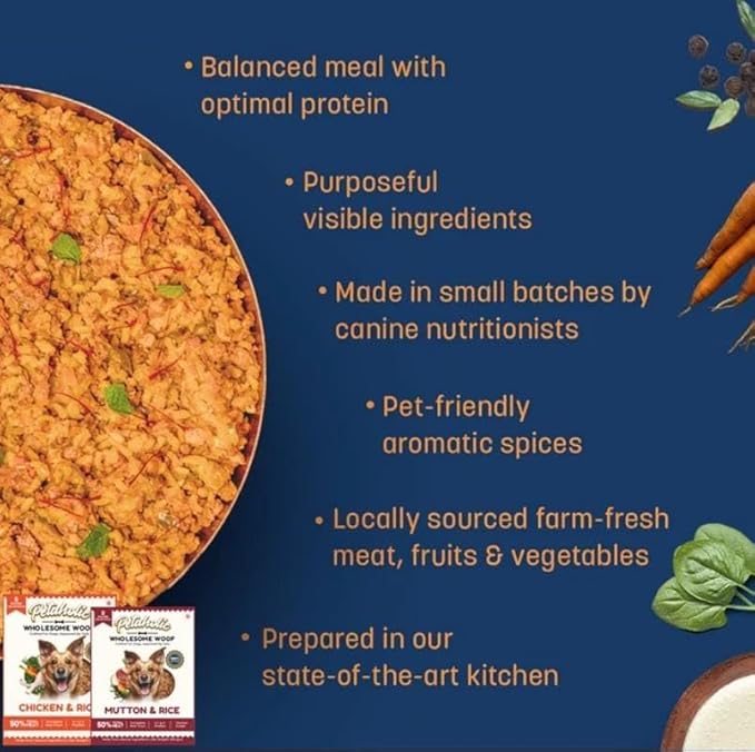 Petaholic Premium Mutton Biryani | Mutton & rice Meal For Dogs | 300G Pack Of 2|