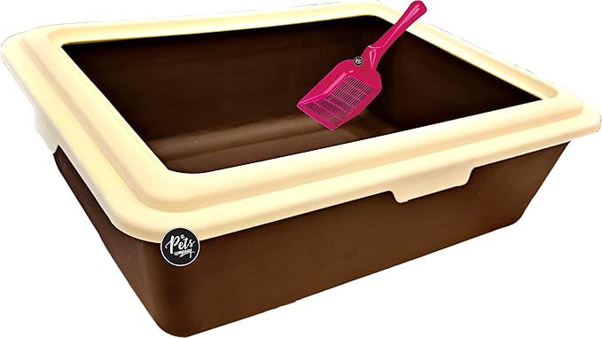 Cat Litter Box Tray with Free Scooper ( Color May Vary )