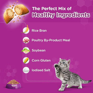 Whiskas Adult Dry Cat Food, Chicken Flavour, 1.2kg Pack