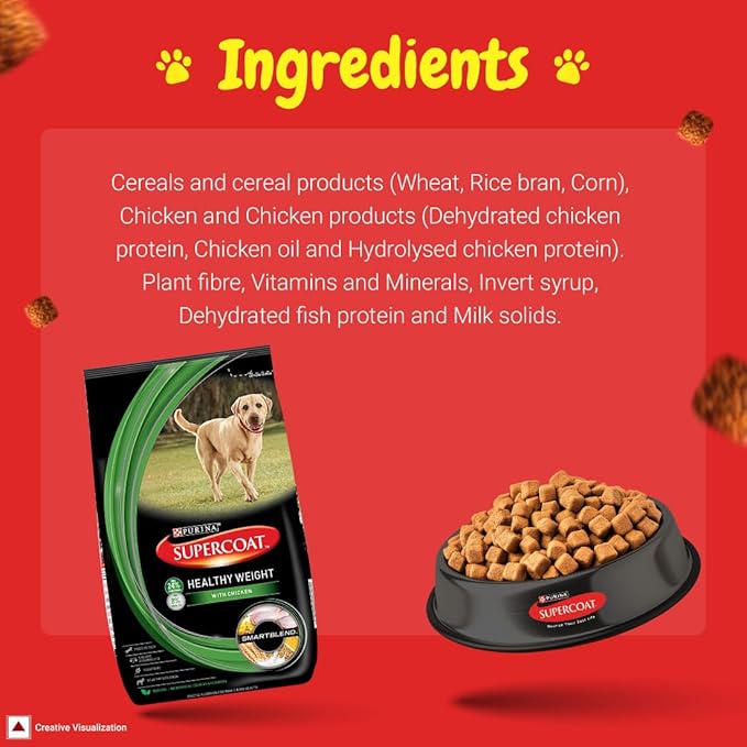 Purina Adult SUPERCOAT Healthy Weight Dry Dog Food, Chicken, 3 kg