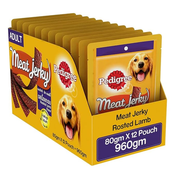 Pedigree® Tasty Jerky™ Dog Treat, Roasted Lamb Flavour, Jerky-style Treats for Bonding, Low-fat and High-protein* Dog Treats