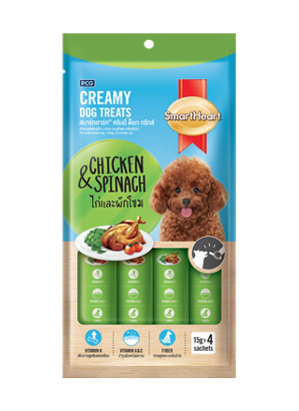 Me-O - Smartheart Chicken & Spinach Creamy Treat - 60g