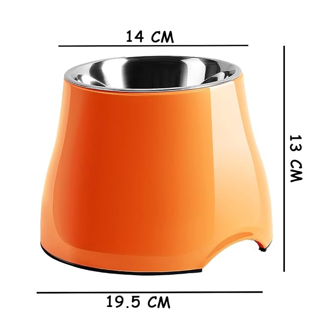 Melamine & Stainless Steel Elevated Bowl with Anti-Skid Base - Medium 520ml