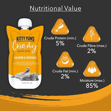 Load image into Gallery viewer, Kitty Yums Creamy Salmon &amp; Skipjack Cat Treat 80G
