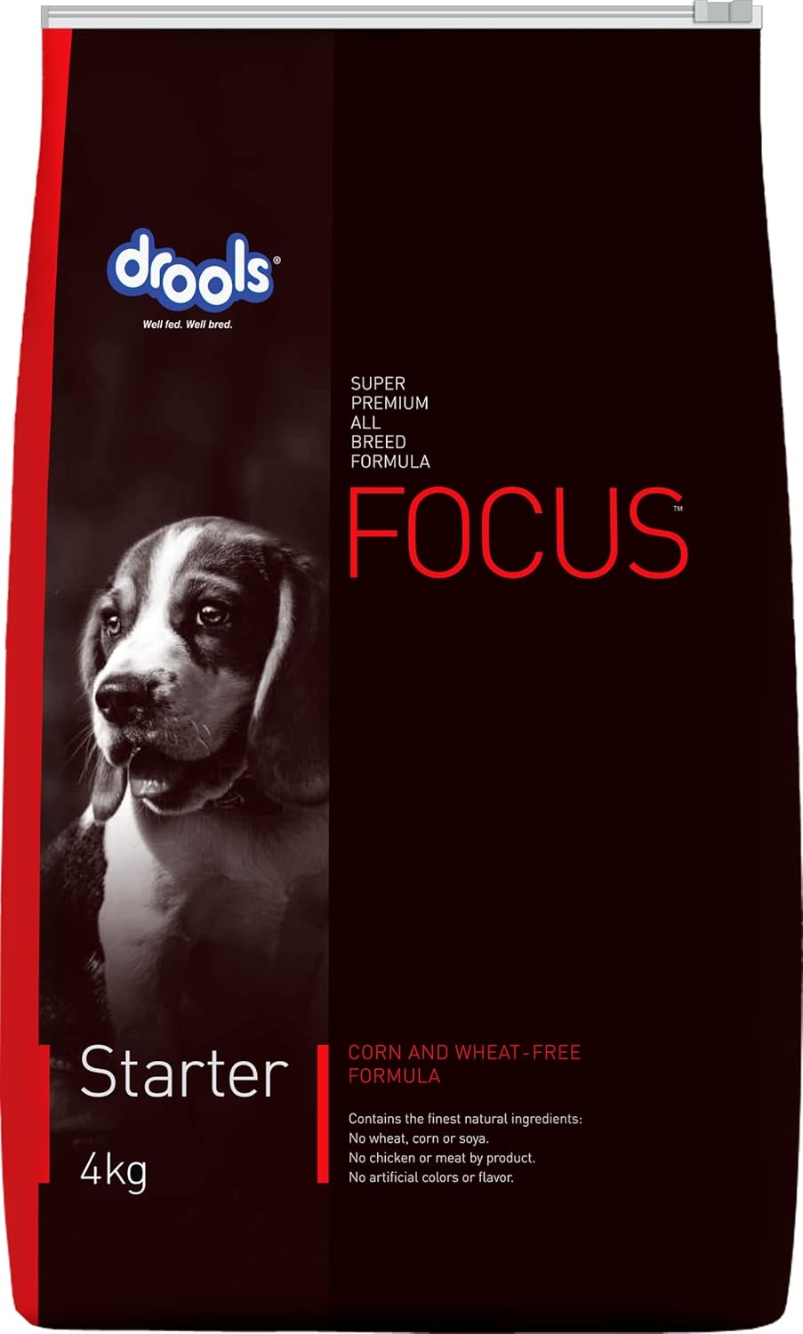 Drools Focus Starter Dog Food 4kg | Complete & Balanced Dry Starter Food for Weaning Puppies, Pregnant & Lactating Dogs | High Protein | DHA for Brain Development | All Breed Dog Food