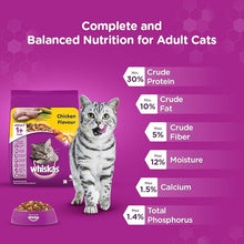 Load image into Gallery viewer, Whiskas Adult Dry Cat Food, Chicken Flavour, 1.2kg Pack
