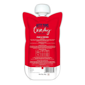 Kitty Yums Creamy Crab & Chicken Cat Treat , 80G