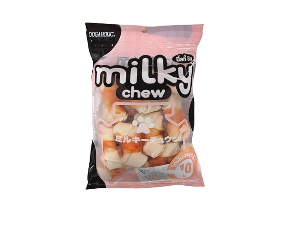Dogaholic Milky Chew Bone Dog Treat Chicken & Milk 140g