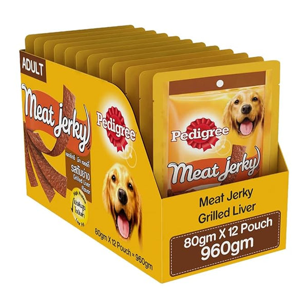 Pedigree® Tasty Jerky™ Dog Treat, 70g, Grilled Liver Flavour, Jerky-style Treats for Bonding, Low-fat and High-protein* Dog Treats