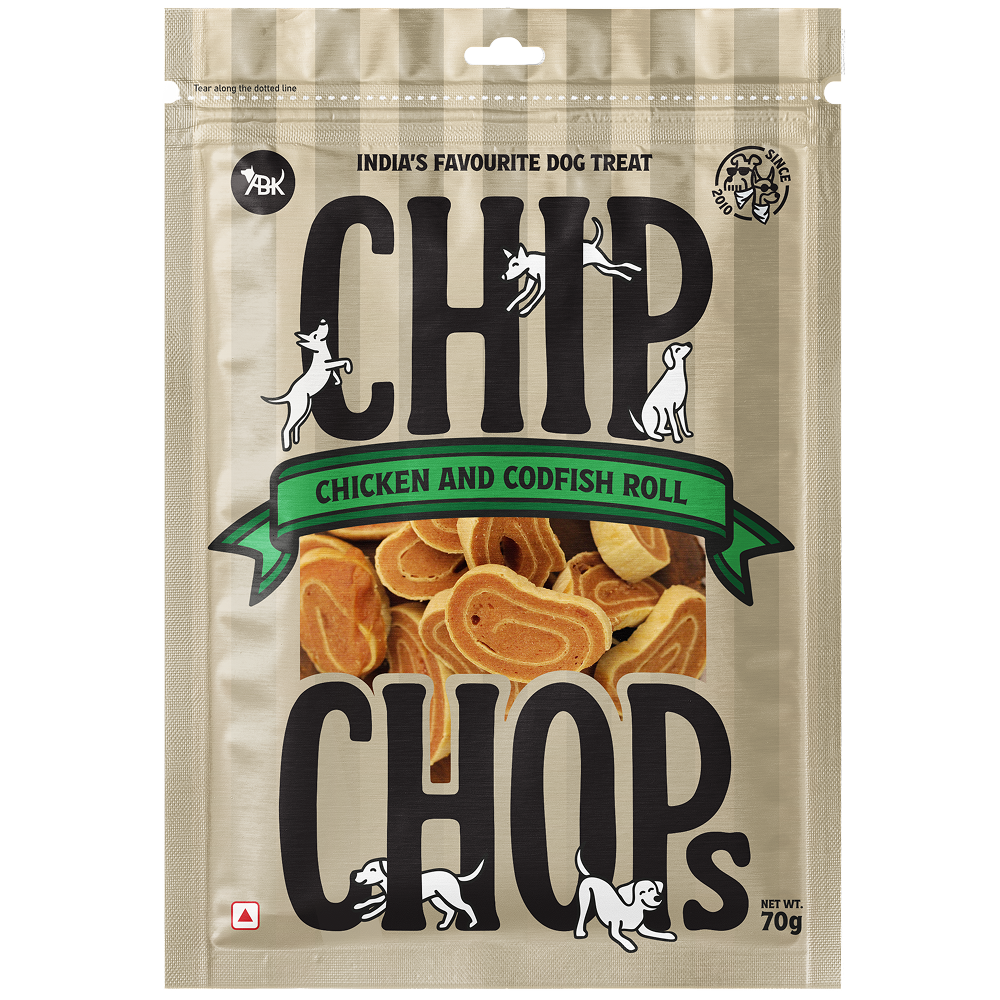 Chip Chops Chicken & Cod Fish Roll for Dogs | 70g (3 Pack) | Real Meat High Protein Dog Treats & Puppy Training Rewards