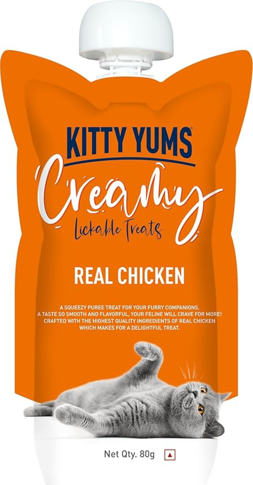 Kitty yums Creamy Lickable Real Chicken Cat Treat 80g
