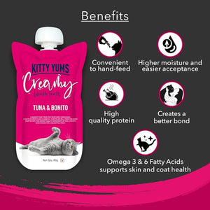 Kitty Yums Creamy Tuna & Bonito Cat Treat (80G)
