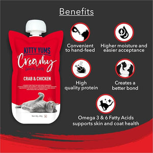 Kitty Yums Creamy Crab & Chicken Cat Treat , 80G