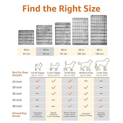 Foldable Metal Pet Dog Exercise Fence Pen With Gate - 42 Inches