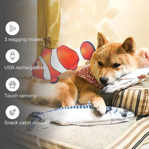 Holy Paws Dog Fish Toy Electric Moving Toy Realistic Flopping Fish Toy