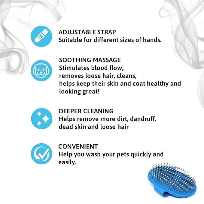 Petstreet Bath Pin Brush Glove with Circularity Handle for Cats and Dogs |