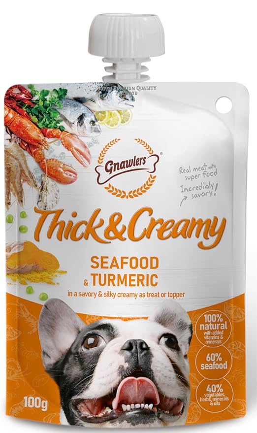 Gnawlers Thick & Creamy Dog Treat, 100g Seafood & Turmeric