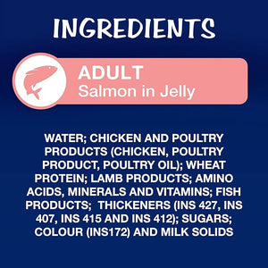 Purina Felix As Good As It Looks Wet Food for Adult Cats|Complete and Balanced Cat Food |Salmon Flavour|Pack of 12 Pouches (12 x 85 g)
