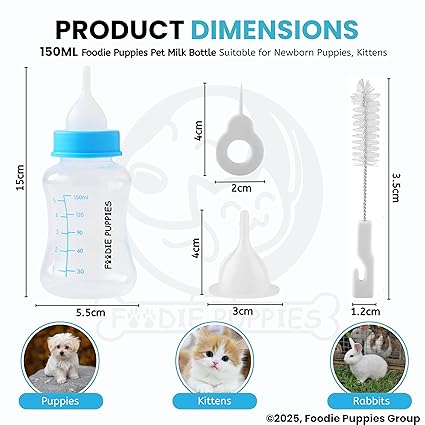 Petstreet Pet Feeding Bottle with Nipple and Cleaning Brush | 150ml |