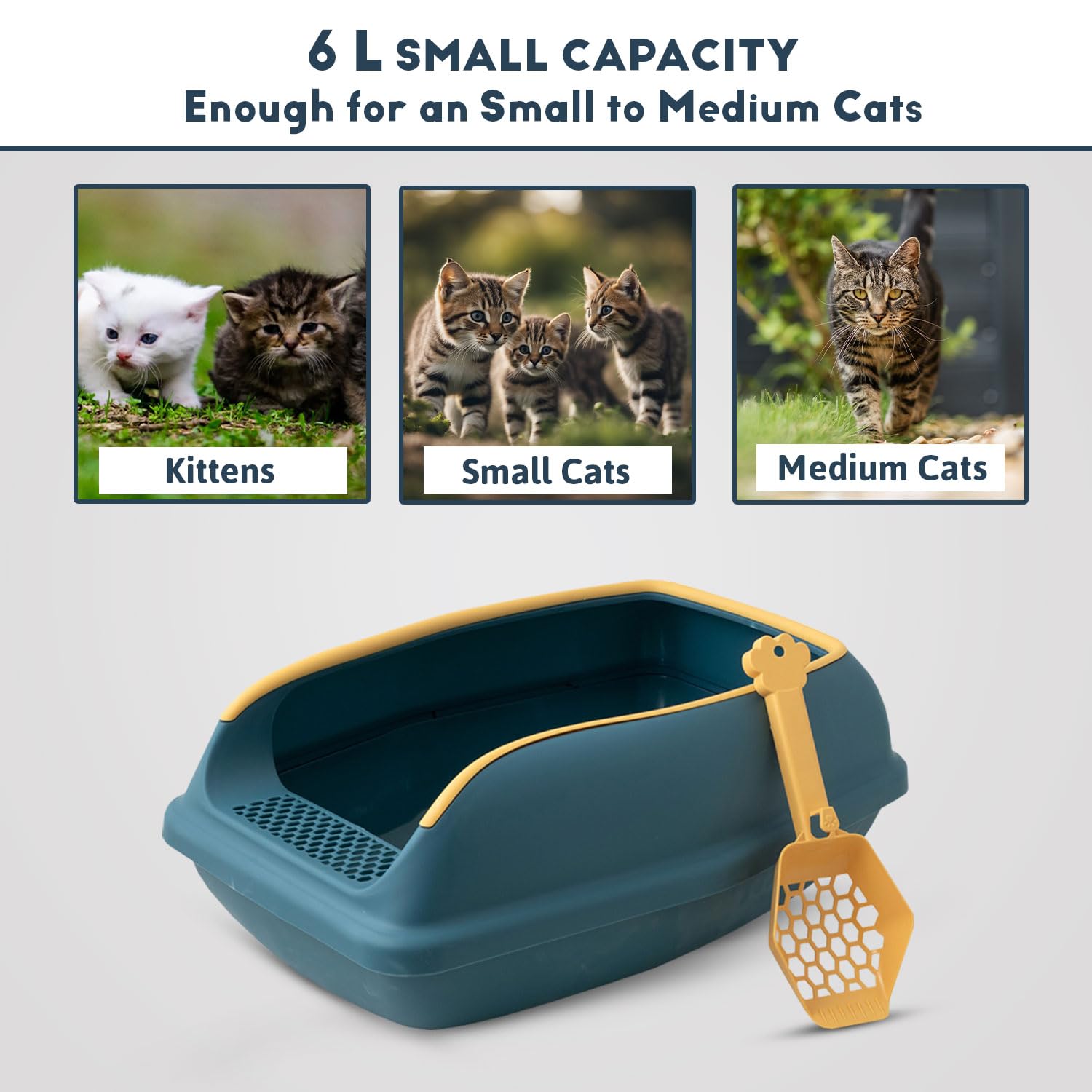 Premium Cat Litter Box Rim Tray with Scooper