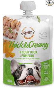 Gnawlers Thick & Creamy  Tender  Duck Pumpkin , 100g  Lickable Dog Treats