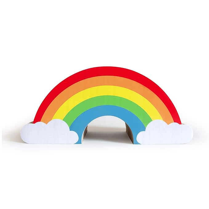 Cat Scratching Rainbow | Cardboard Cat Scratcher | 47L x 47W x 18.7H |