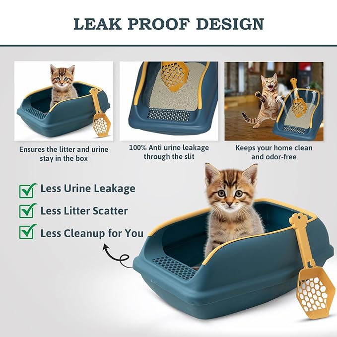 Premium Cat Litter Box Rim Tray with Scooper