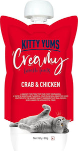 Kitty Yums Creamy Crab & Chicken Cat Treat , 80G