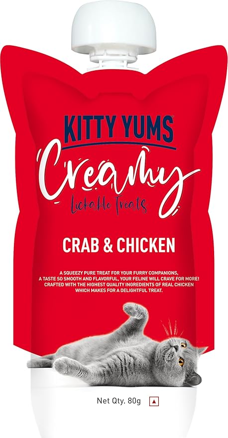 Kitty Yums Creamy Crab & Chicken Cat Treat , 80G