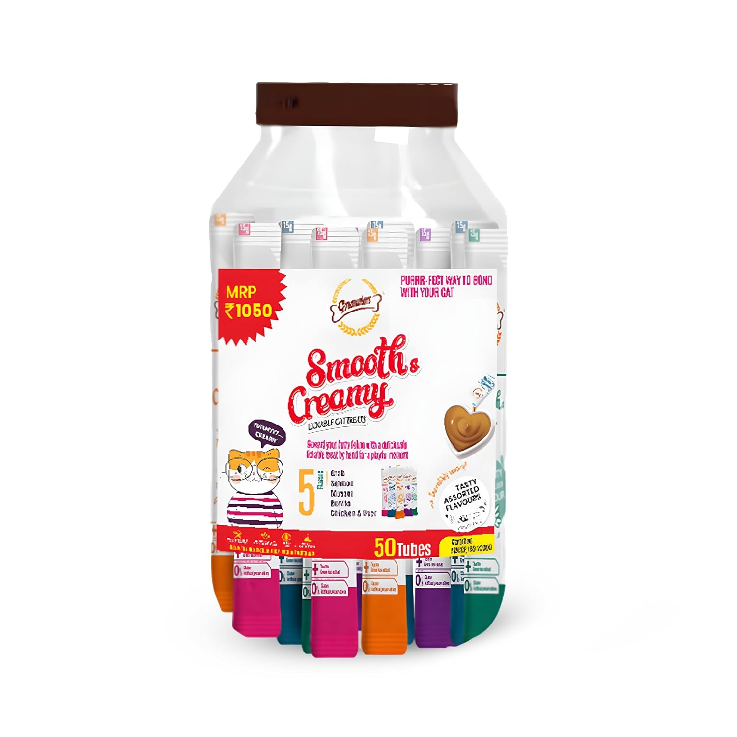 Gnawlers - Smooth & Creamy Cat Treats 50 Tubes