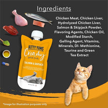 Load image into Gallery viewer, Kitty Yums Creamy Salmon &amp; Skipjack Cat Treat 80G
