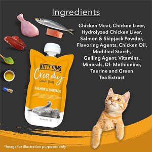 Kitty Yums Creamy Salmon & Skipjack Cat Treat 80G
