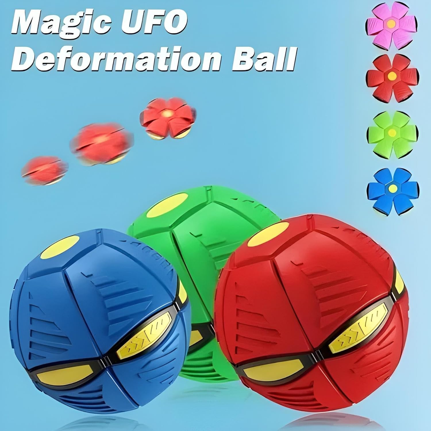 Petstreet UFO Magic Flying Ball | Light Transforming Soccer Disc Toy | Multicolor |