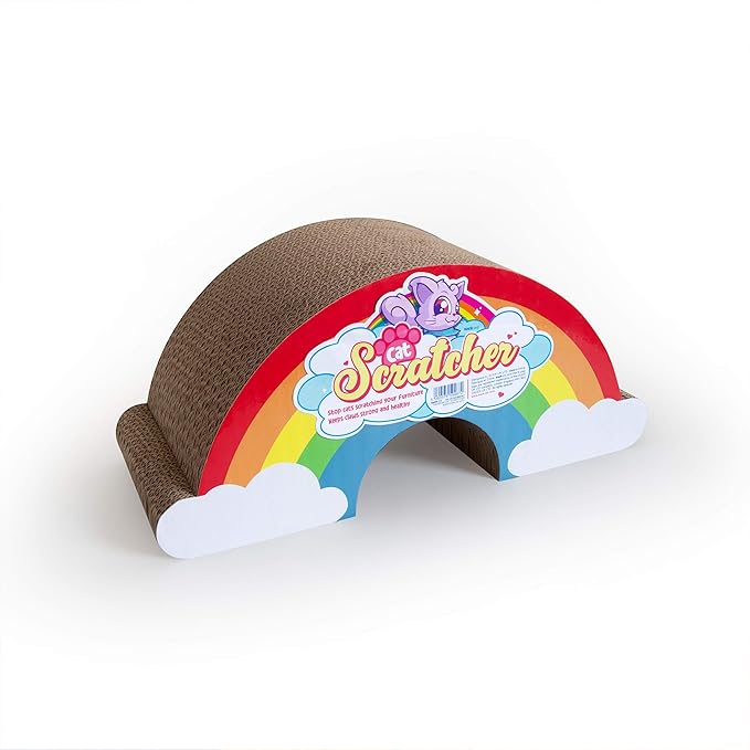 Cat Scratching Rainbow | Cardboard Cat Scratcher | 47L x 47W x 18.7H |