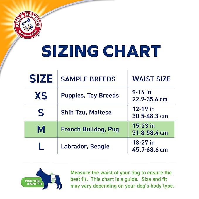 Arm & Hammer Ultra-Absorbent, Adjustable Male Dog Diapers with Leak-Proof Protection | 12 Ct |