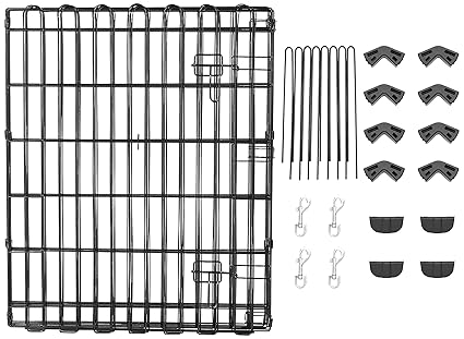 Foldable Metal Pet Dog Exercise Fence Pen With Gate - 42 Inches
