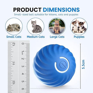 Automatic Rolling Smart LED Bouncing Ball for Cats and Small to Medium Dogs Rechargeable Interactive Vibrating, 2 Modes, Obstacle Avoiding Cat Chasing Silicone Toy