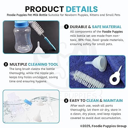 Petstreet Pet Feeding Bottle with Nipple and Cleaning Brush | 150ml |