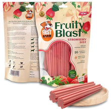 Load image into Gallery viewer, First Bark Fruity Blast Dog Treat Strawberry Bust 225G
