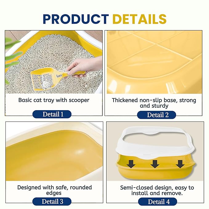 Cat Litter Tray Foot Pedal Design ( 47 x 37 x 19cm)|