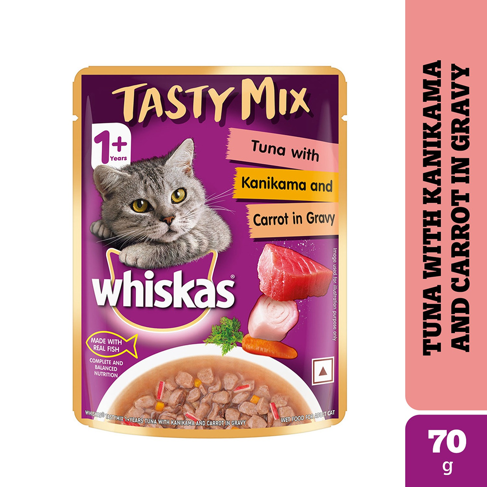 Whiskas Tasty Mix Tuna With Kanikama In Gravy 70g