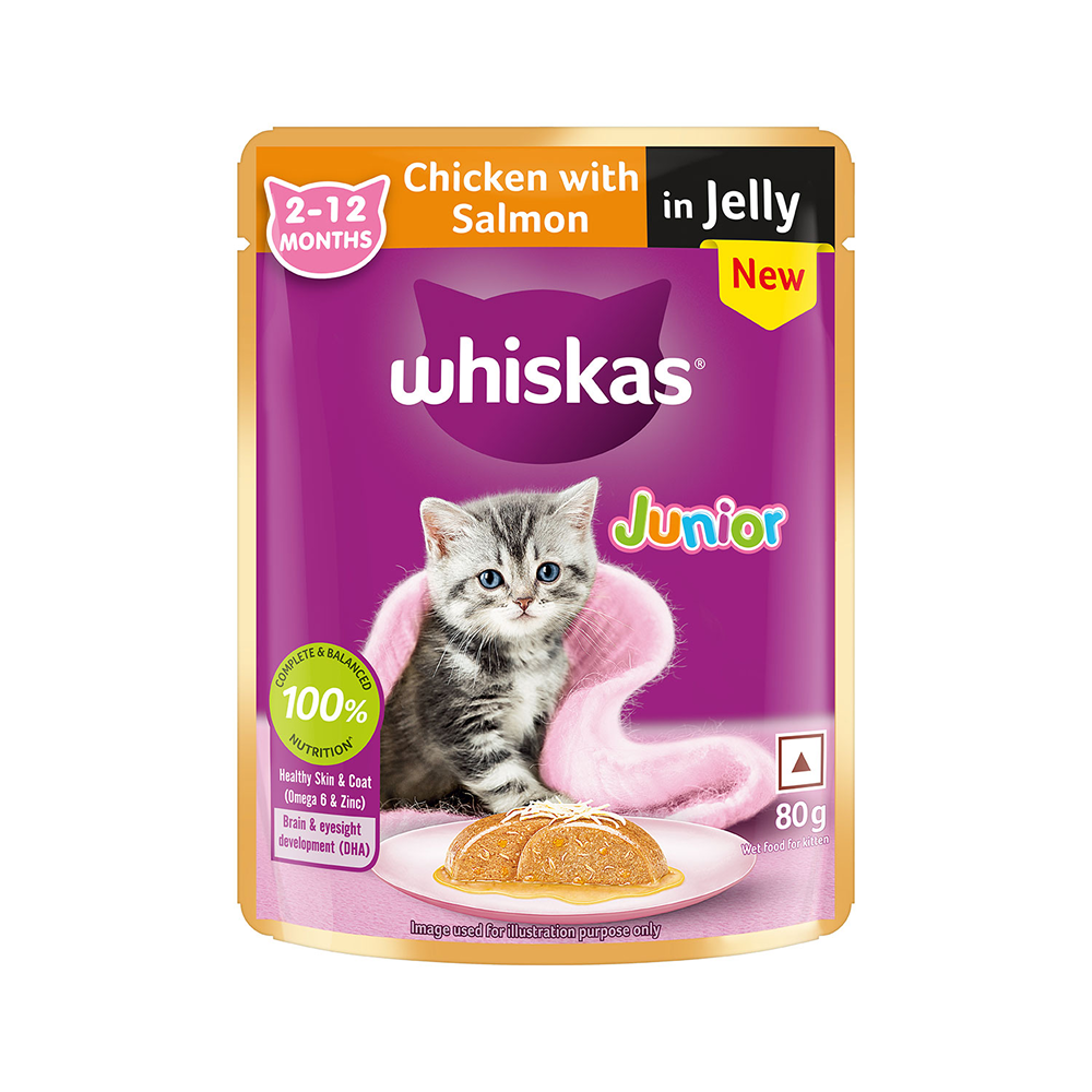 Whiskas Kitten Chicken & Salmon In Jelly 80g