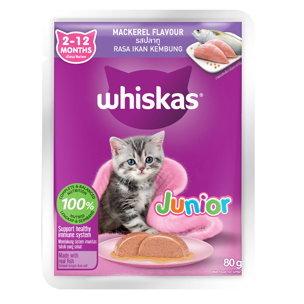 Whiskas Junior Mackerel In Gravy 80g