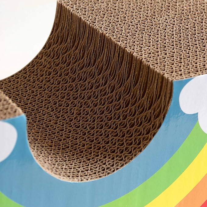 Cat Scratching Rainbow | Cardboard Cat Scratcher | 47L x 47W x 18.7H |