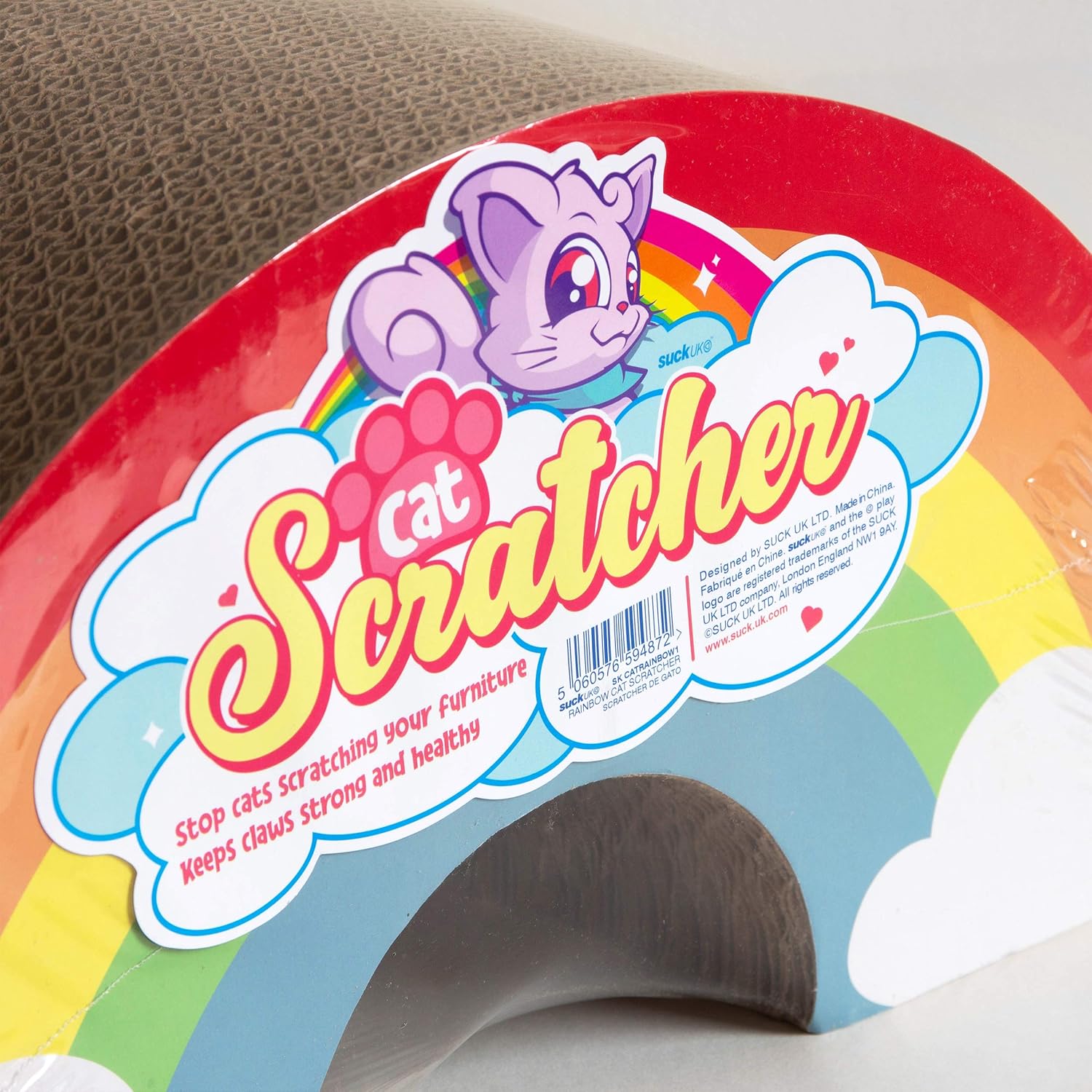 Cat Scratching Rainbow | Cardboard Cat Scratcher | 47L x 47W x 18.7H |