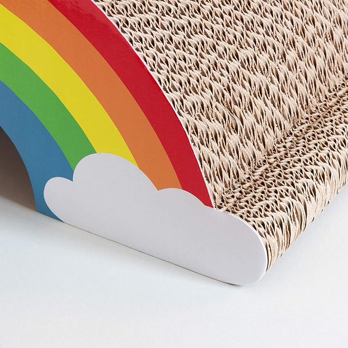Cat Scratching Rainbow | Cardboard Cat Scratcher | 47L x 47W x 18.7H |